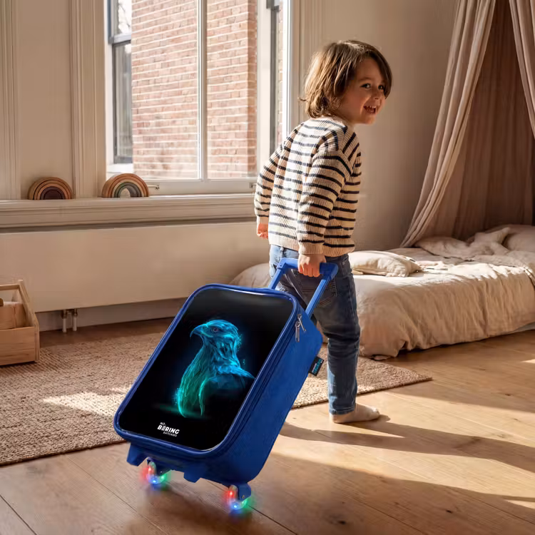Kinderkoffer Blau - Digitaler Adler im Profil — 2