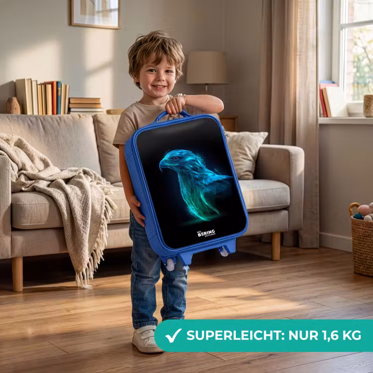 Kinderkoffer Blau - Digitaler Adler im Profil — 3