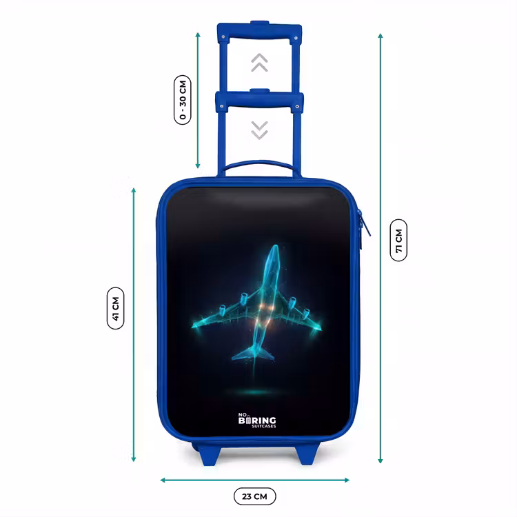 Kinderkoffer Blau - Leuchtendes Flugzeug — 7