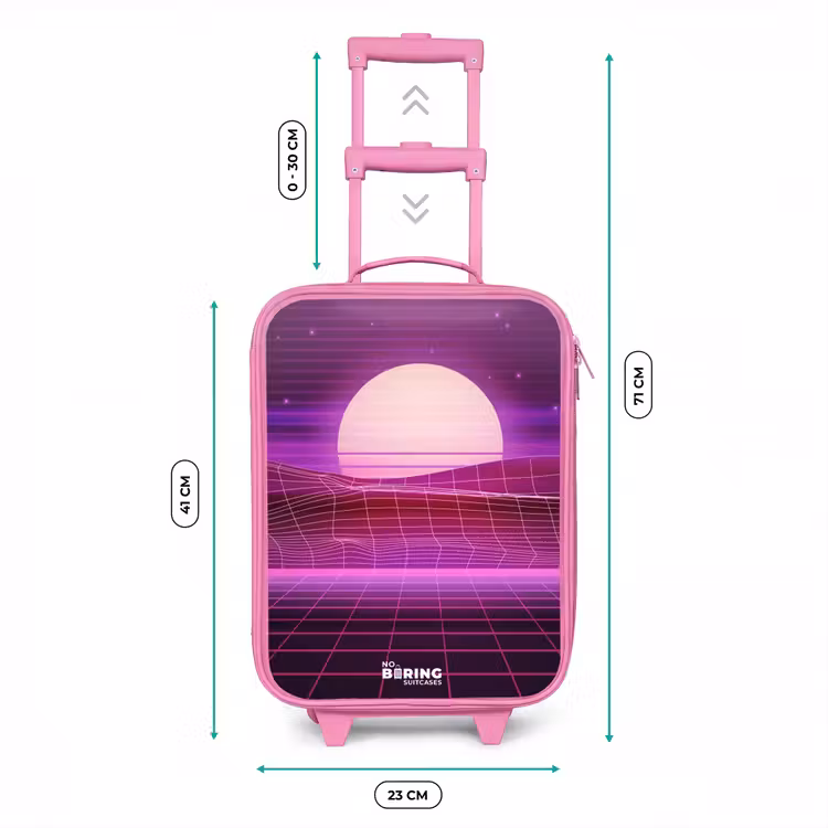 Kinderkoffer Rosa - Gitternetzlandschaft mit Sonne — 7