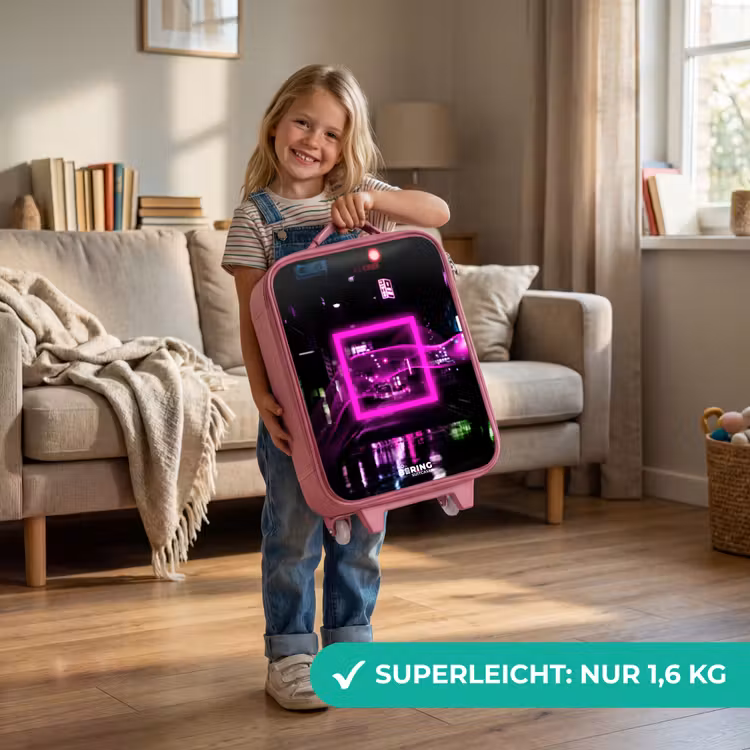 Kinderkoffer Rosa - Leuchtend rosa Quadrat über einer nassen Straße — 3