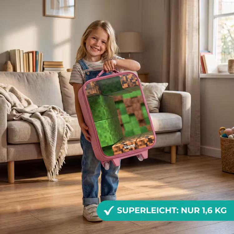 Kinderkoffer Rosa - Nahaufnahme mit verpixelten Blöcken — 3