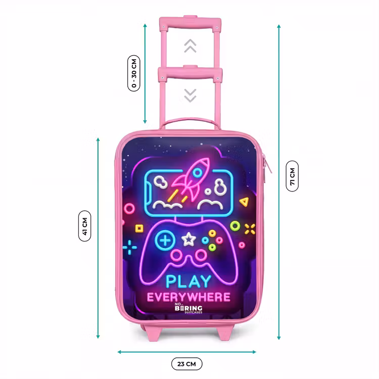 Kinderkoffer Rosa - Neon-Illustration mit einem Controller — 7