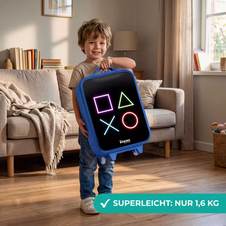 Kinderkoffer Blau - Neonverlinkte Symbole — 3