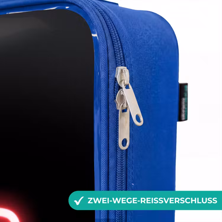 Kinderkoffer Blau - Qoute mit Neonröhren — 5