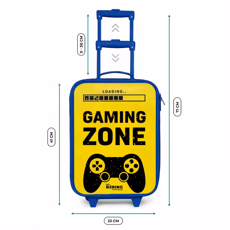 Kinderkoffer Blau - Schwarz-gelb mit Spielzone — 7