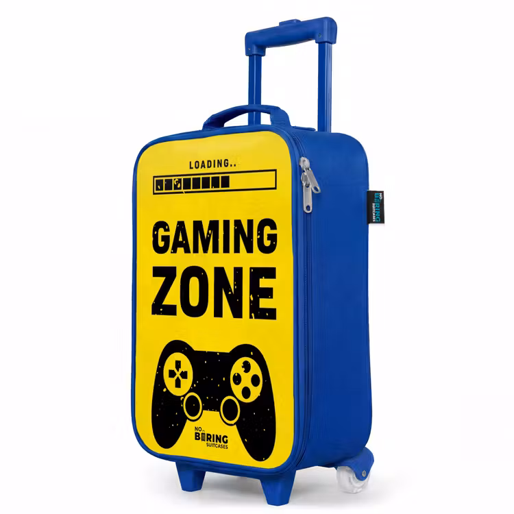 Kinderkoffer Blau - Schwarz-gelb mit Spielzone — 8