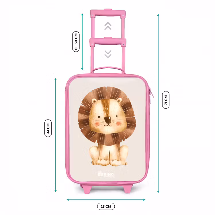 Kinderkoffer Rosa - Löwe Illustration mit beige Hintergrund — 7