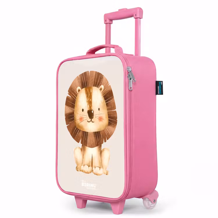 Kinderkoffer Rosa - Löwe Illustration mit beige Hintergrund — 8