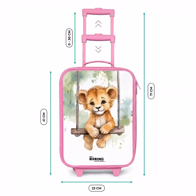 Kinderkoffer Rosa - Löwenjunges mit Schaukel Illustration — 7