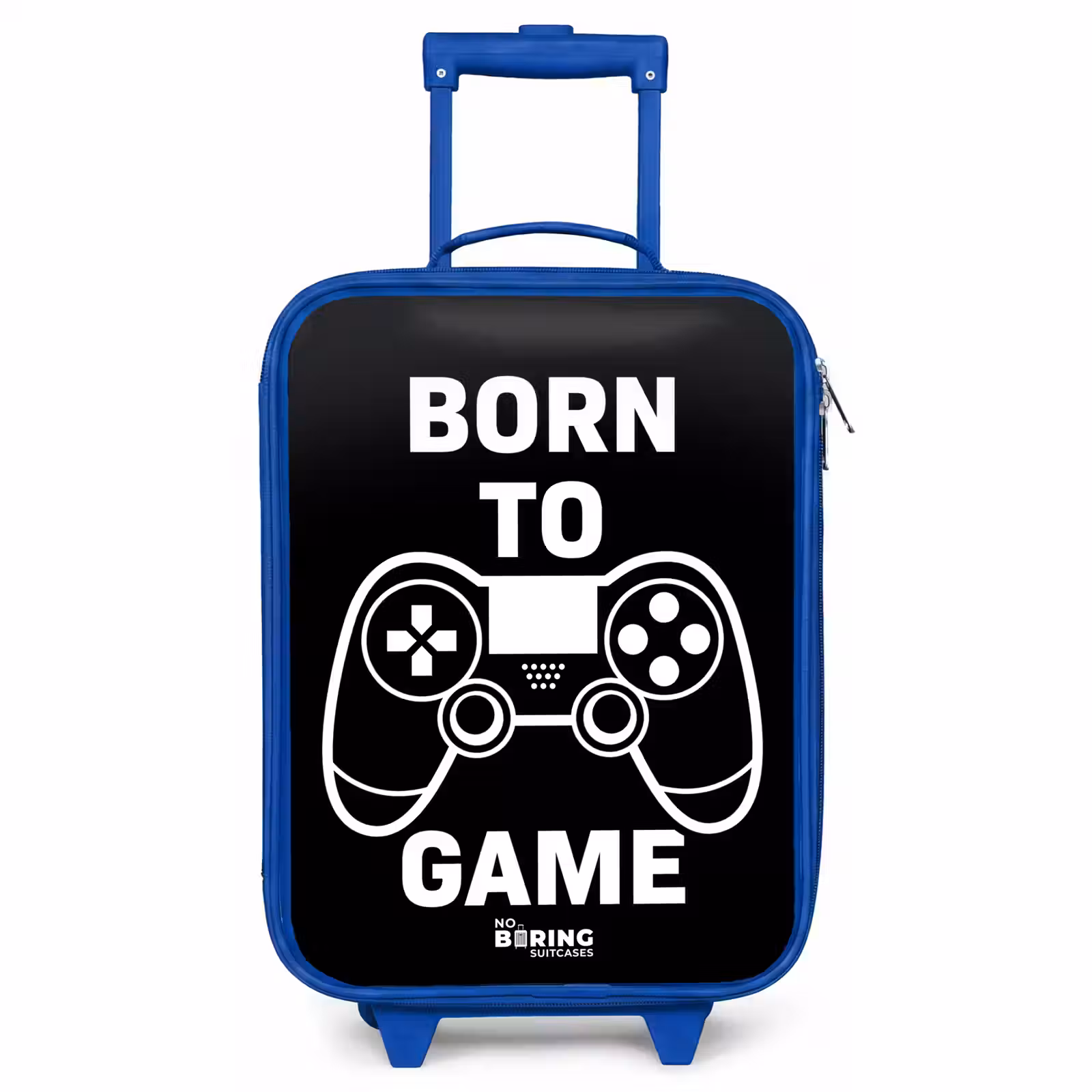 Kinderkoffer Blau - Qoute mit Controller in Schwarz und Weiß — 1