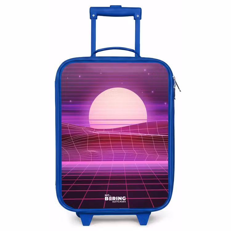 Kinderkoffer Blau - Gitternetzlandschaft mit Sonne — 1