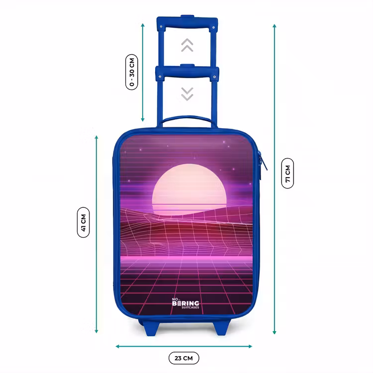 Kinderkoffer Blau - Gitternetzlandschaft mit Sonne — 7