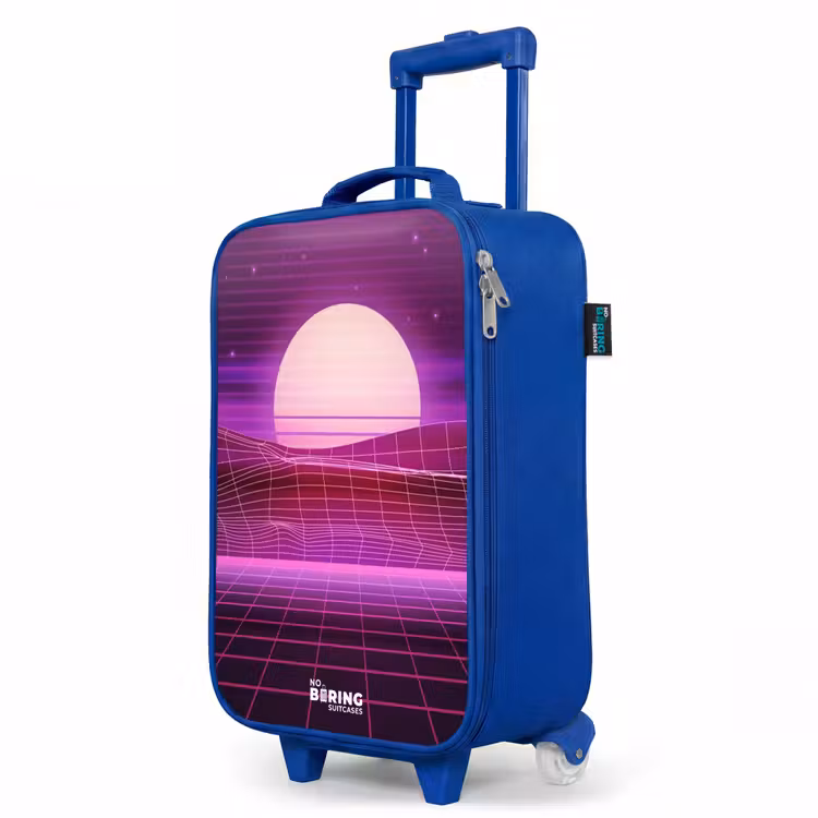 Kinderkoffer Blau - Gitternetzlandschaft mit Sonne — 8