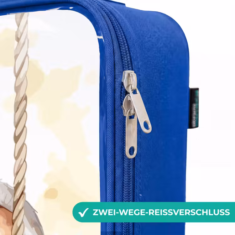 Kinderkoffer Blau - Junger Elefant auf einer Schaukel Aquarellzeichnung — 5