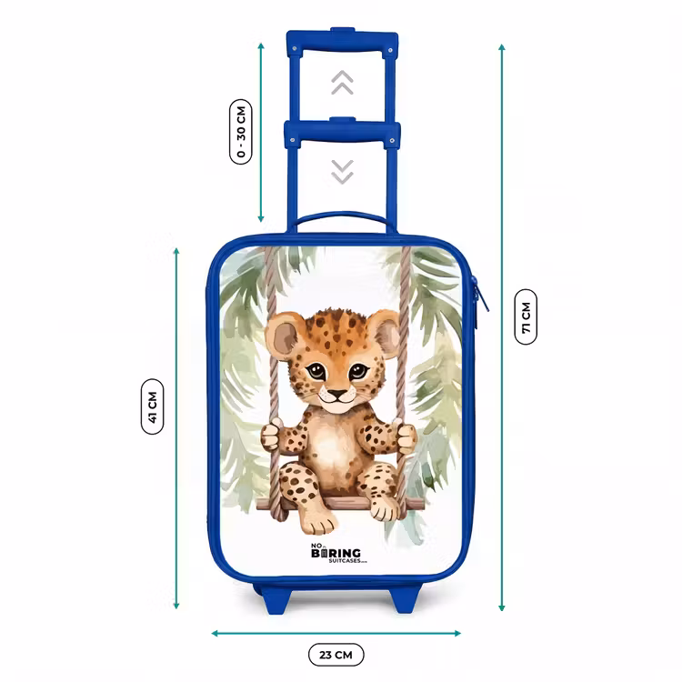 Kinderkoffer Blau - Leopardenjunges auf einer Schaukel Aquarellillustration — 7