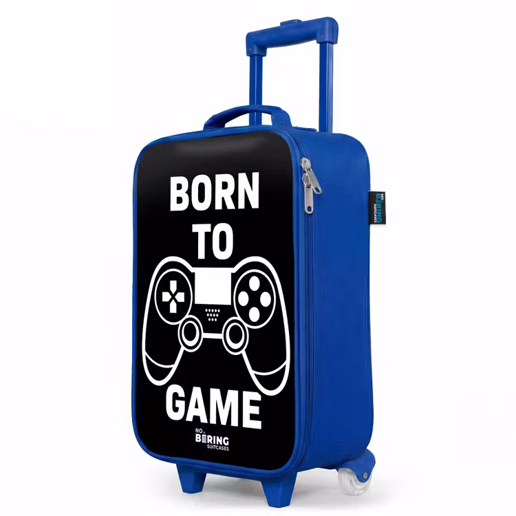 Kinderkoffer Blau - Qoute mit Controller in Schwarz und Weiß — 8