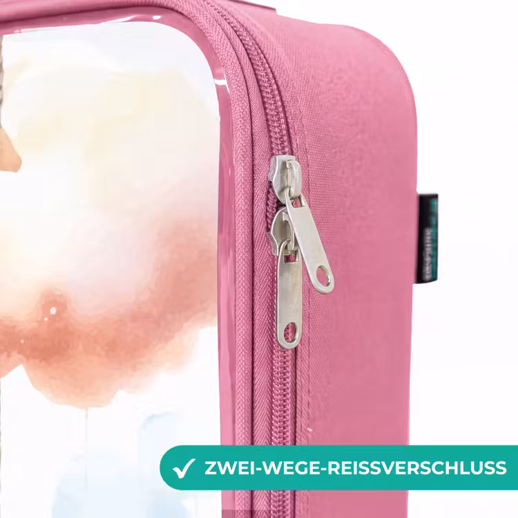 Kinderkoffer Rosa - Weißes Baby-Einhorn auf einer Schaukel in den Wolken — 5