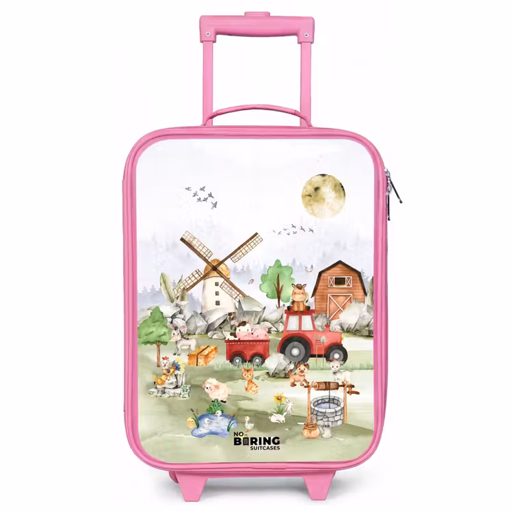 Kinderkoffer Rosa - Tiere auf einem Bauernhof — 1