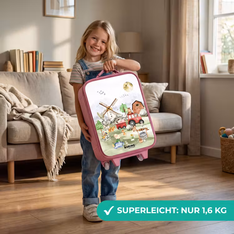 Kinderkoffer Rosa - Tiere auf einem Bauernhof — 3