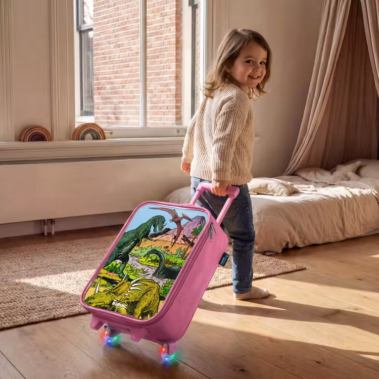 Kinderkoffer Rosa - Dinosaurier an einem Vulkan — 2