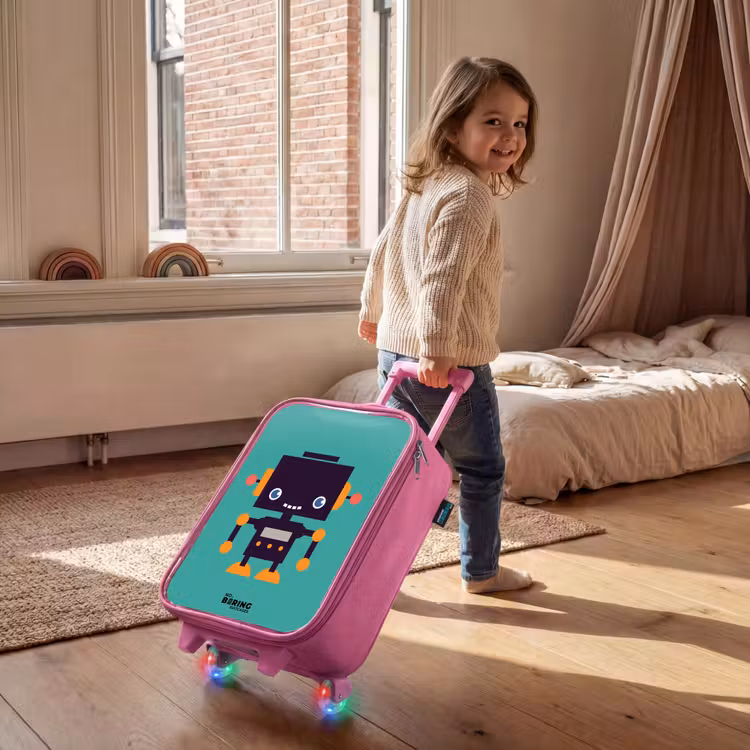 Kinderkoffer Rosa - Grüner Roboter — 2