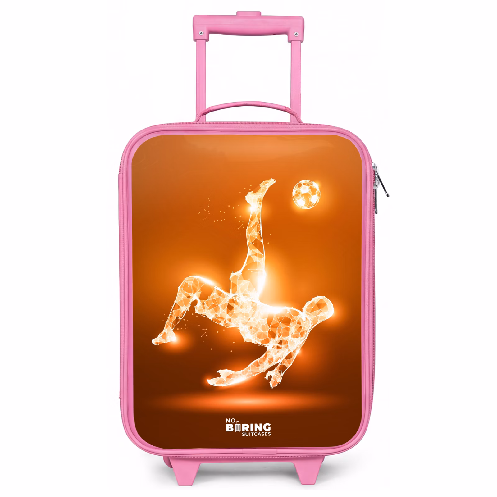Kinderkoffer Rosa - Orangefarbener Leichtfußballer im Schwebemoment — 1