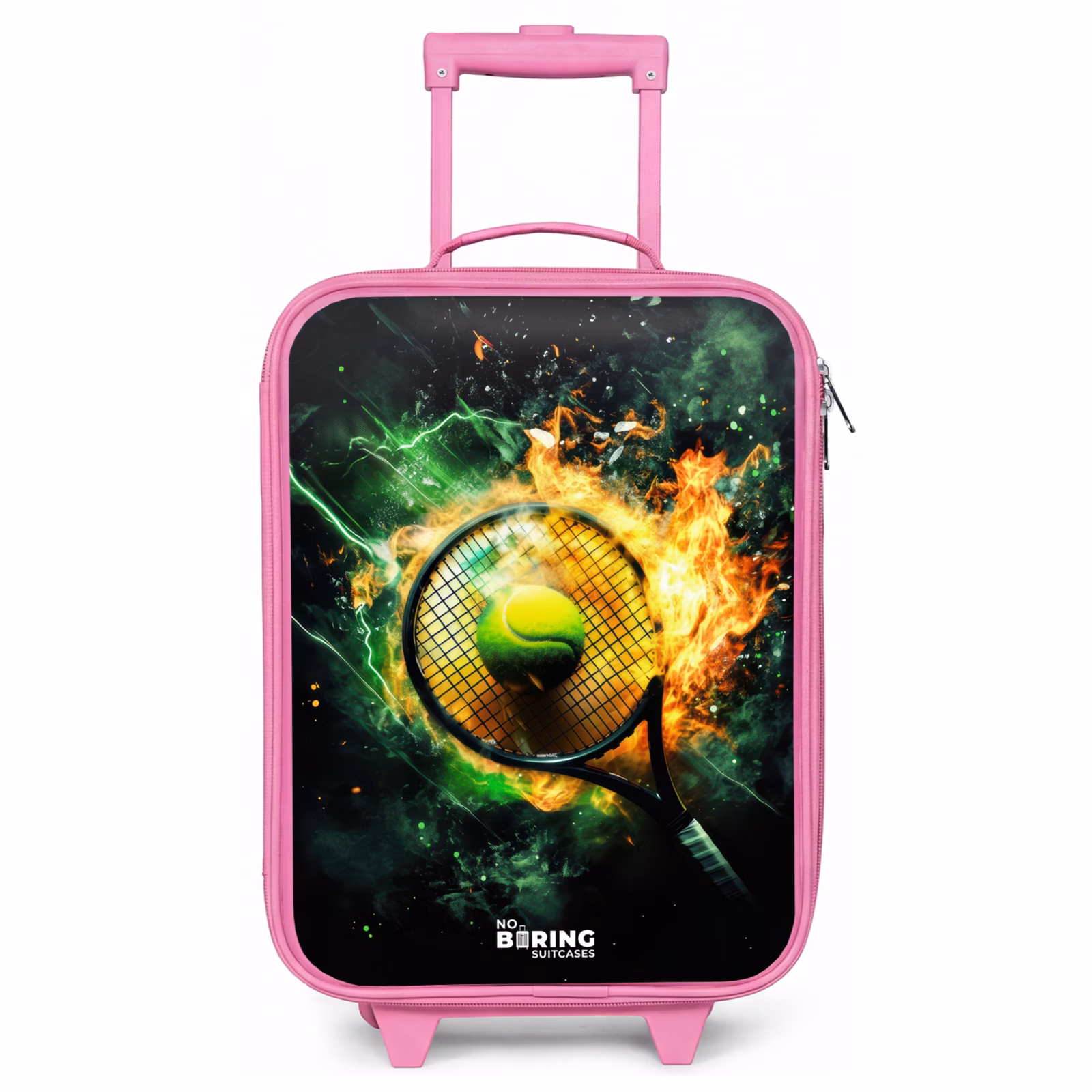 Kinderkoffer Rosa - Tennisball in Flammen bei starkem Aufprall — 1
