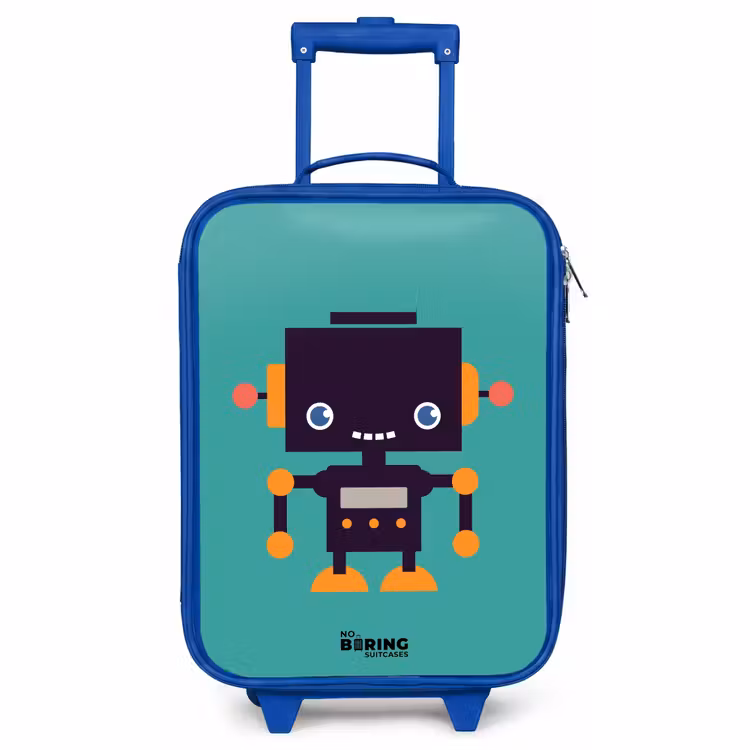 Kinderkoffer Blau - Grüner Roboter — 1
