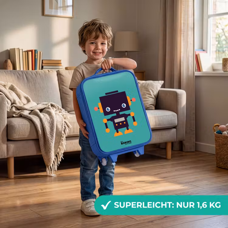 Kinderkoffer Blau - Grüner Roboter — 3