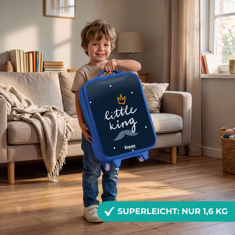 Kinderkoffer Blau - Kleiner König mit Tupfen — 3