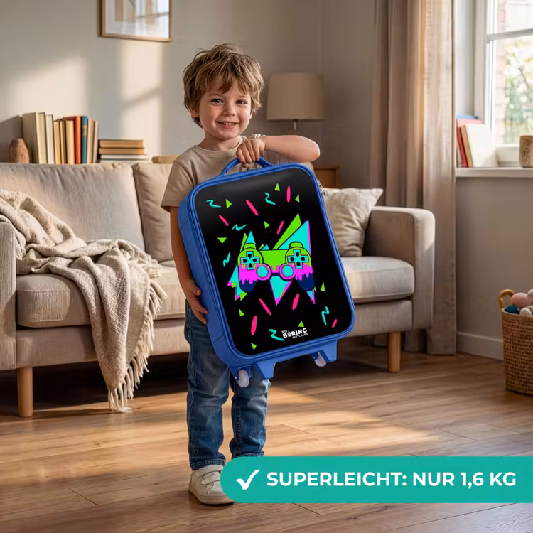 Kinderkoffer Blau - Neon-Controller auf Schwarz — 3