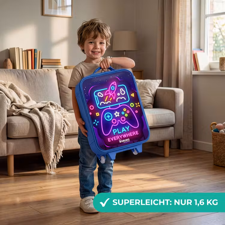 Kinderkoffer Blau - Neonschild mit Controller — 3