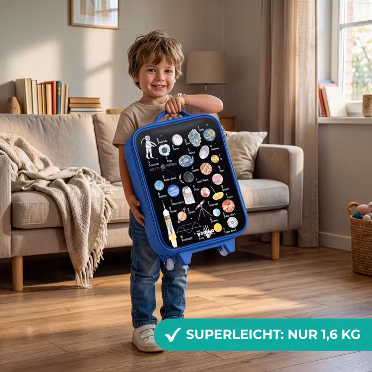 Kinderkoffer Blau - Thema Alphabet im Weltraum — 3