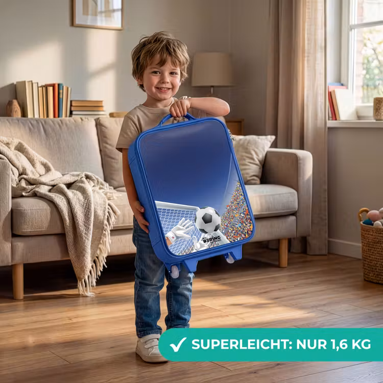 Kinderkoffer Blau - Torwart stoppt einen Fußball — 3