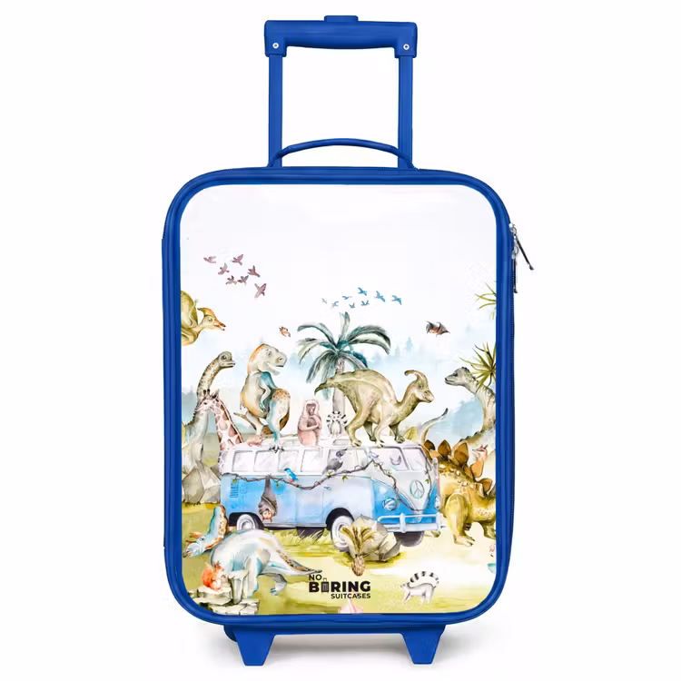 Kinderkoffer Blau - Van mit Dinosauriern — 1