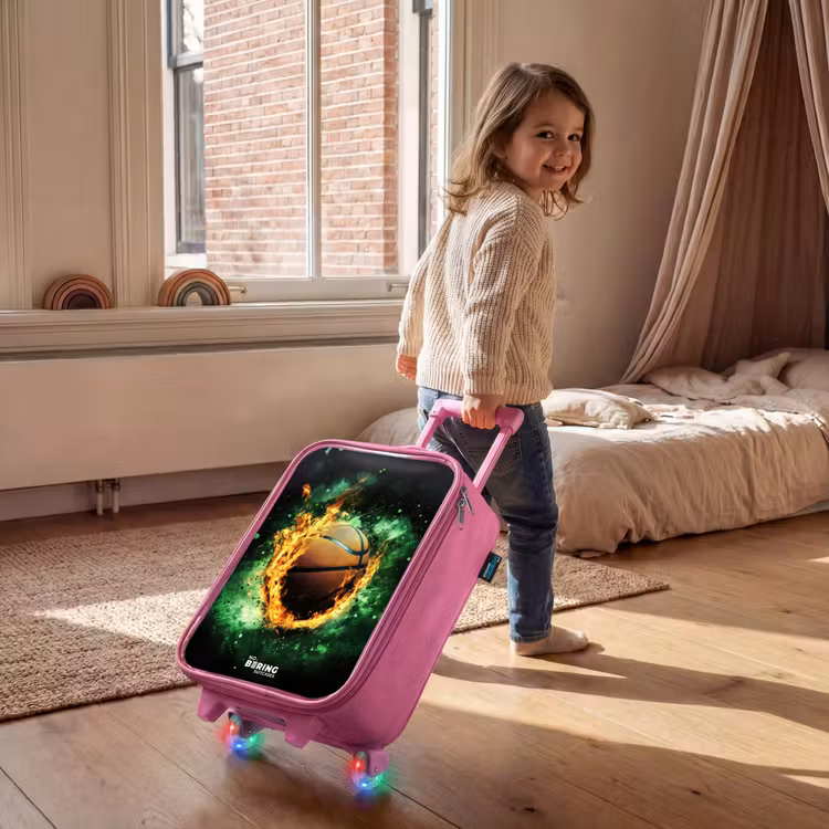 Kinderkoffer Rosa - Basketball in Flammen und explosiver Energie — 2