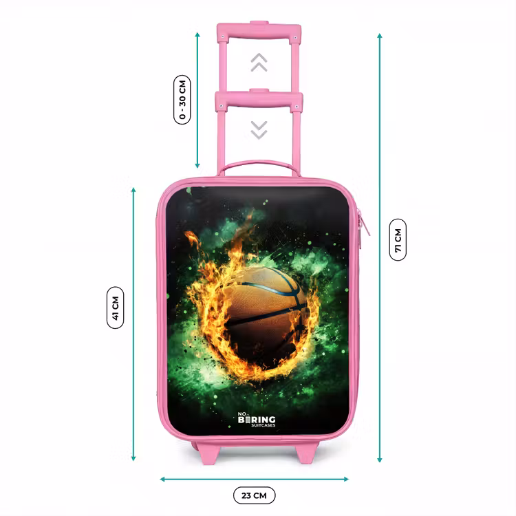 Kinderkoffer Rosa - Basketball in Flammen und explosiver Energie — 7