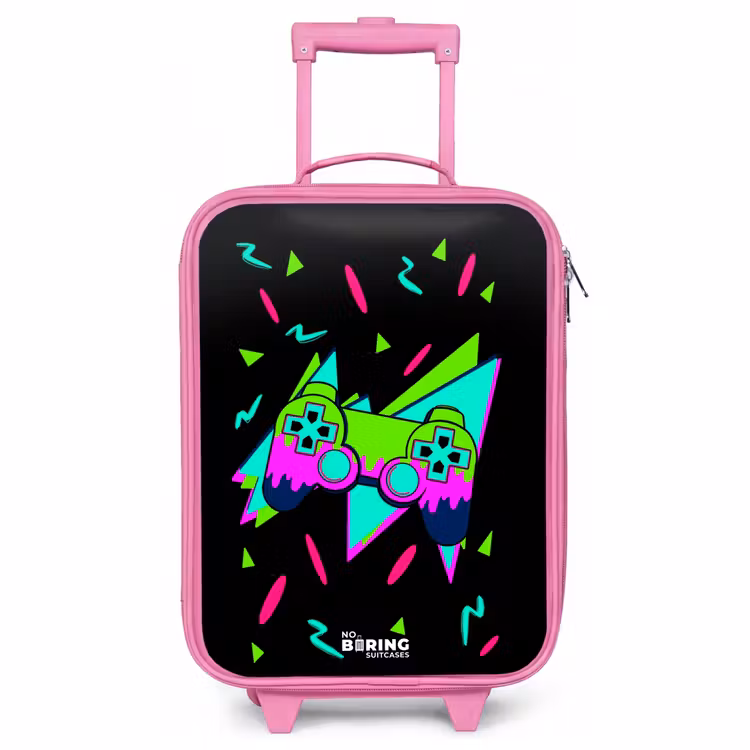 Kinderkoffer Rosa - Neon-Controller auf Schwarz — 1