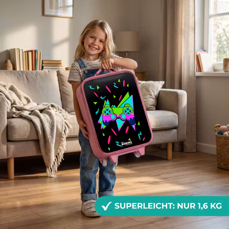 Kinderkoffer Rosa - Neon-Controller auf Schwarz — 3