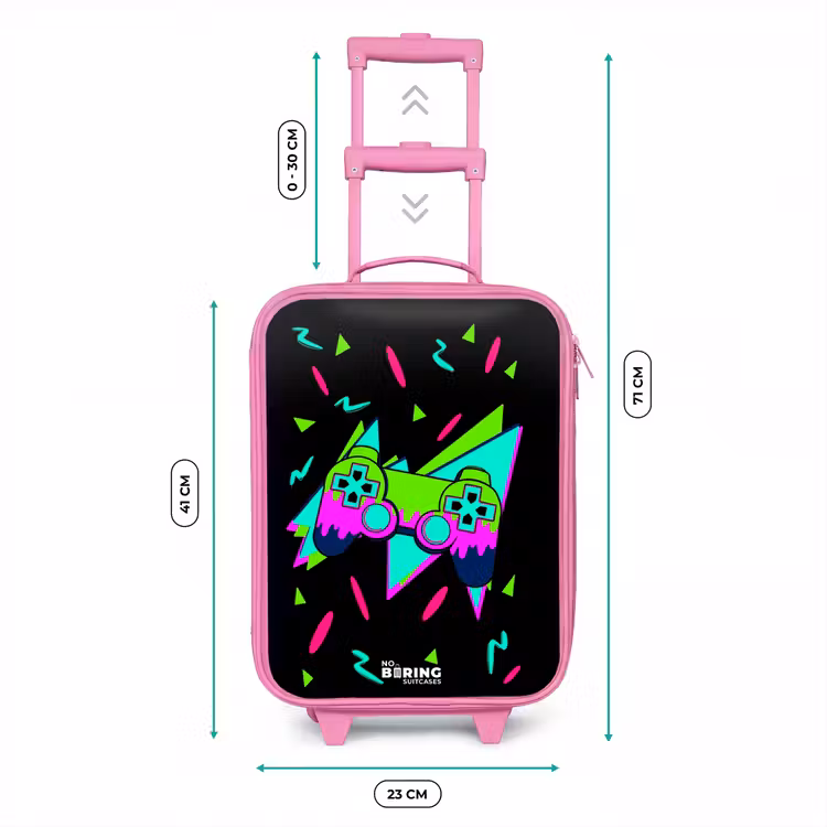 Kinderkoffer Rosa - Neon-Controller auf Schwarz — 7
