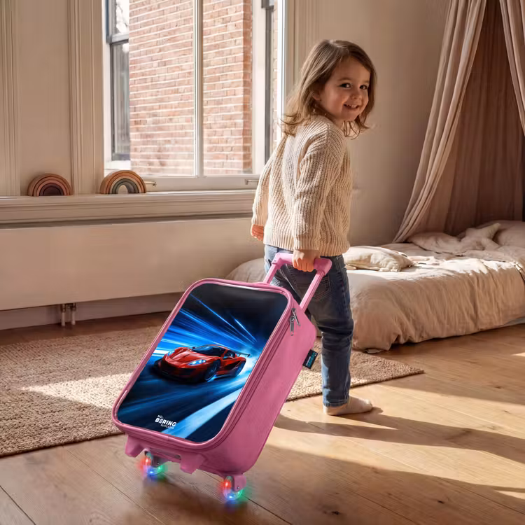 Kinderkoffer Rosa - Roter Rennwagen in der digitalen Geschwindigkeitswelt — 2