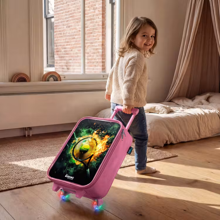 Kinderkoffer Rosa - Tennisball in Flammen bei starkem Aufprall — 2