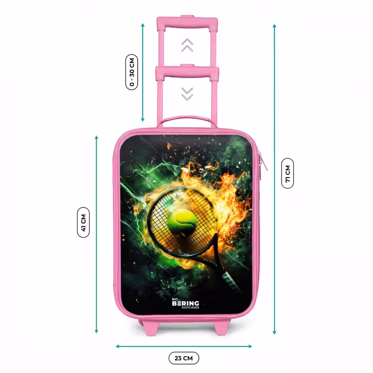 Kinderkoffer Rosa - Tennisball in Flammen bei starkem Aufprall — 7