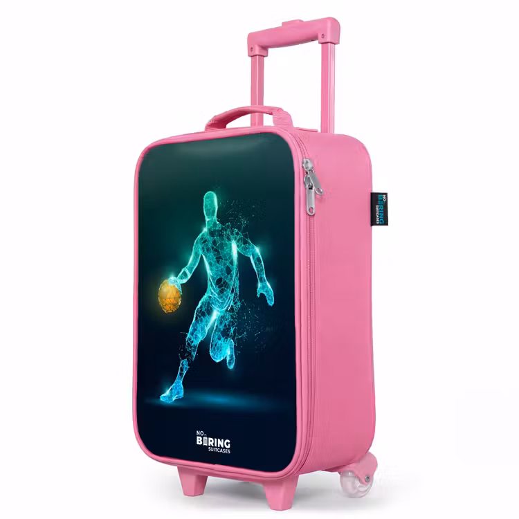 Kinderkoffer Rosa - Basketballspieler in Neon-Dribbling-Aktion — 8