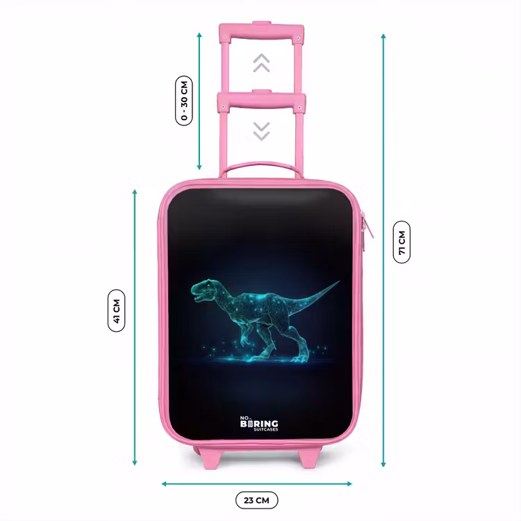 Kinderkoffer Rosa - Digitaler T-Rex im blauen Lichtfeld — 7