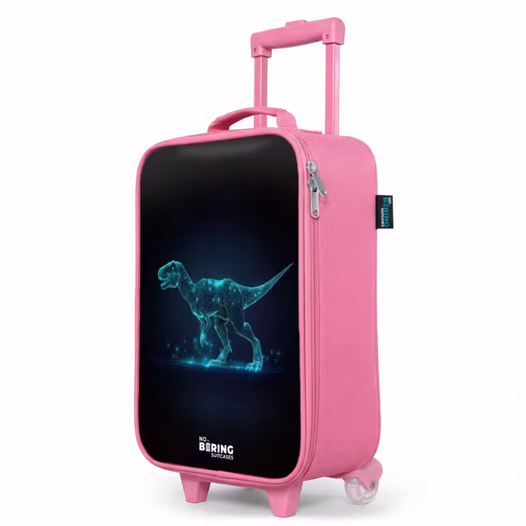 Kinderkoffer Rosa - Digitaler T-Rex im blauen Lichtfeld — 8
