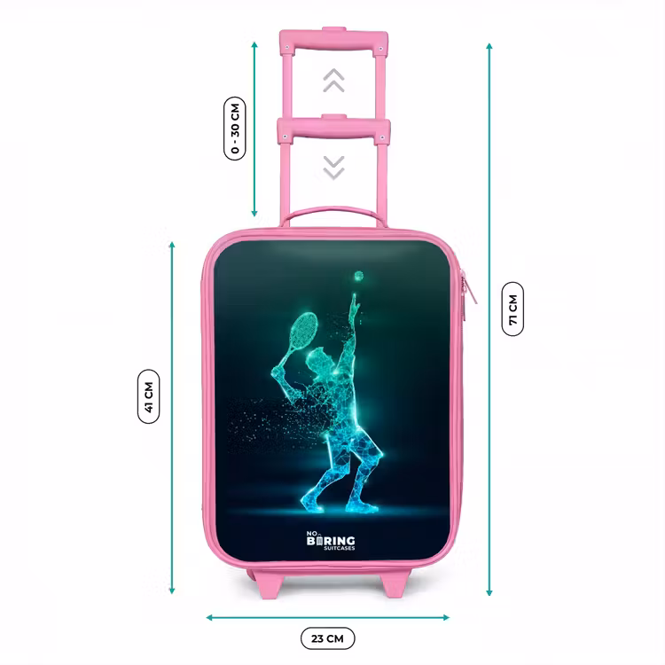 Kinderkoffer Rosa - Digitaler Tennisspieler im futuristischen Stil — 7