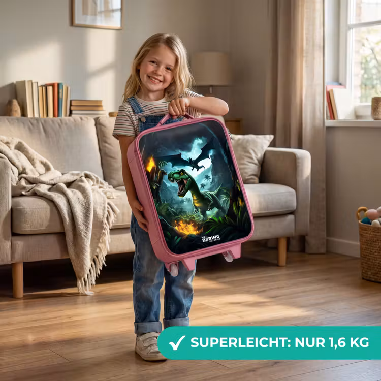 Kinderkoffer Rosa - Dinosaurier und Drache im feurigen Dschungeltal — 3