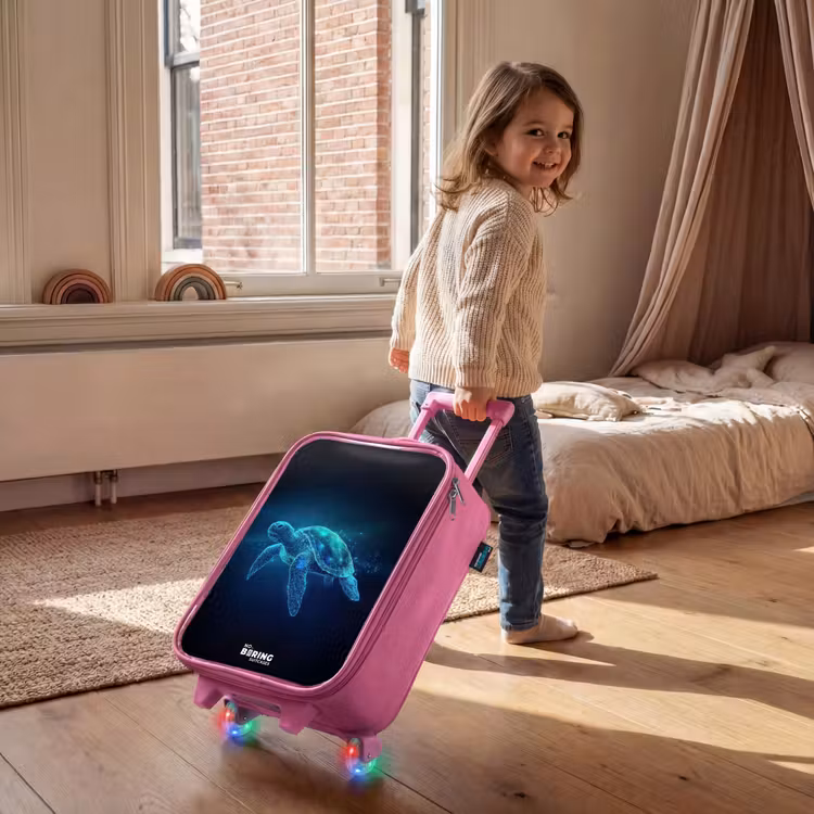 Kinderkoffer Rosa - Leuchtende Schildkröte im digitalen Ozean — 2